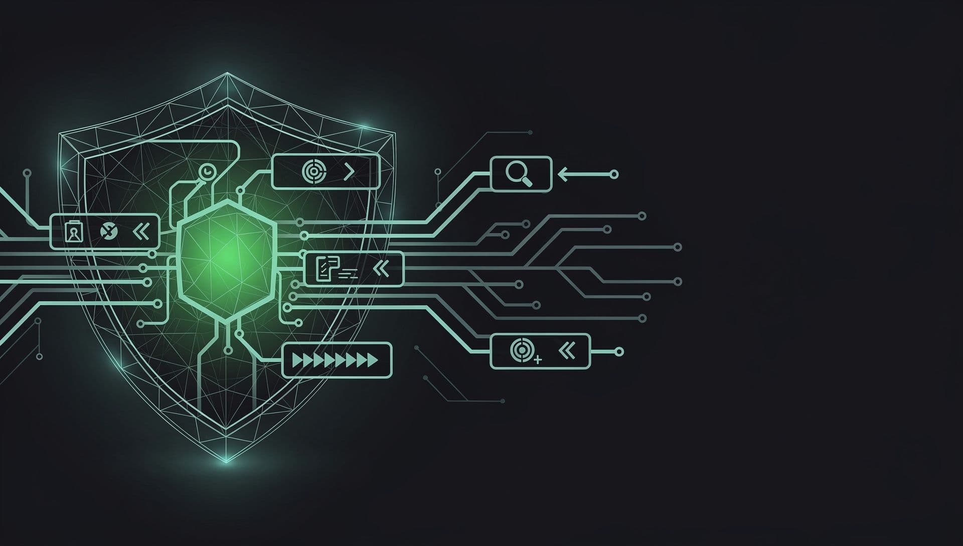 Abstract luminous shield protecting a deployment pipeline